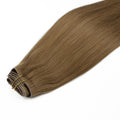 Medium Chestnut Brown invisible clip-in hair extensions in 100% human hair – Nikki Smith Hair Collection