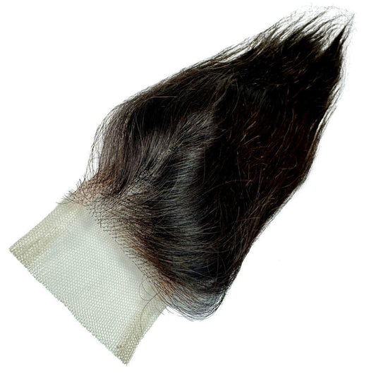 A close-up view of the Brazilian Silky Straight 2x6 HD Closure, featuring the smooth and luxurious hair texture.