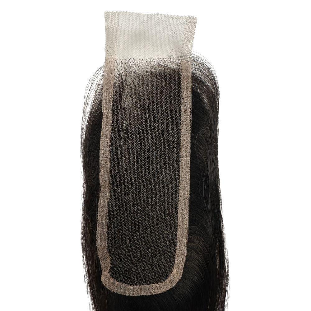 Brazilian Silky Straight 2x6 HD Closure with a focus on the straight hair texture and the invisibility of the HD lace.