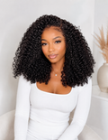 Burmese curly half wig in 100% human hair for a quick protective style, from Nikki Smith Hair Collection