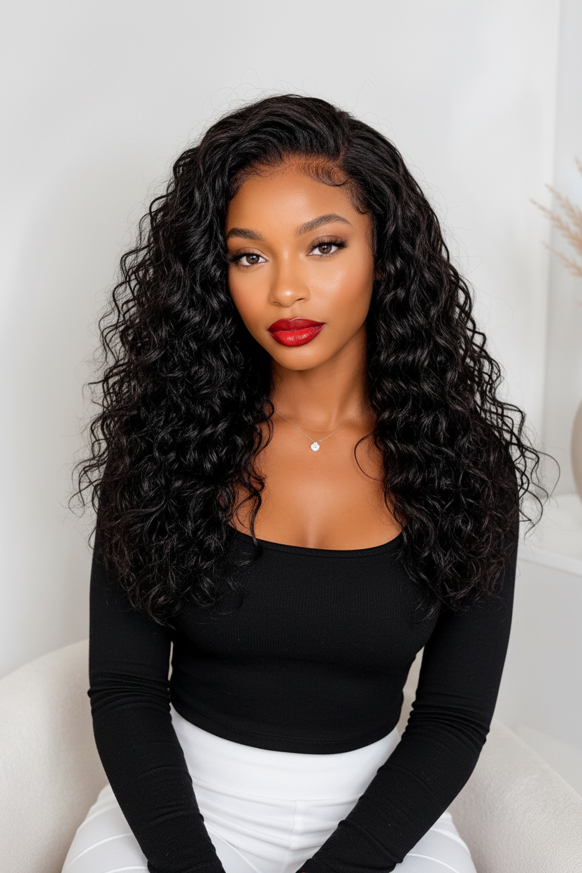 Burmese curly half wig in 100% human hair for a quick protective style, from Nikki Smith Hair Collection