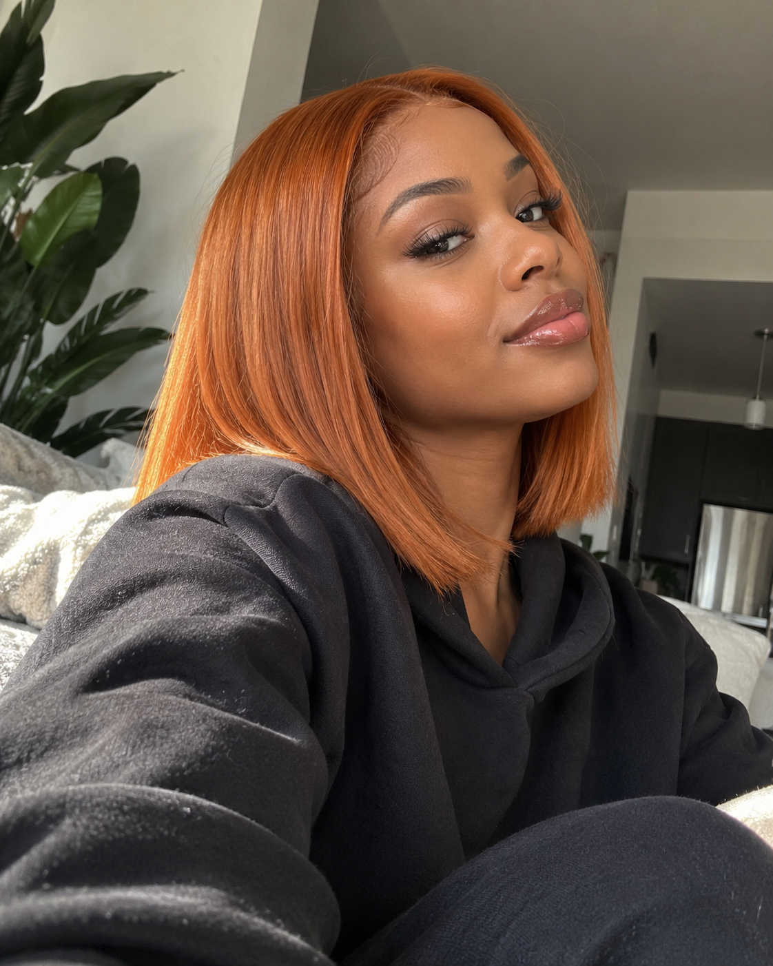 Cinnamon 13x4 Transparent Lace Front Bob Wig – 100% Human Hair