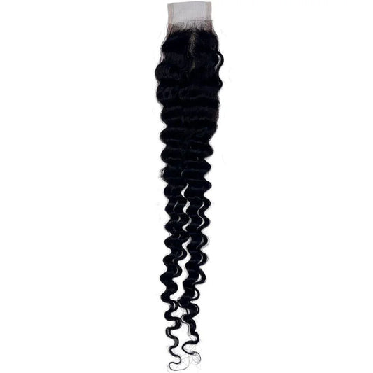 Brazilian Deep Wave 2x6 HD Closure showcasing rich, defined waves with natural texture and shine.