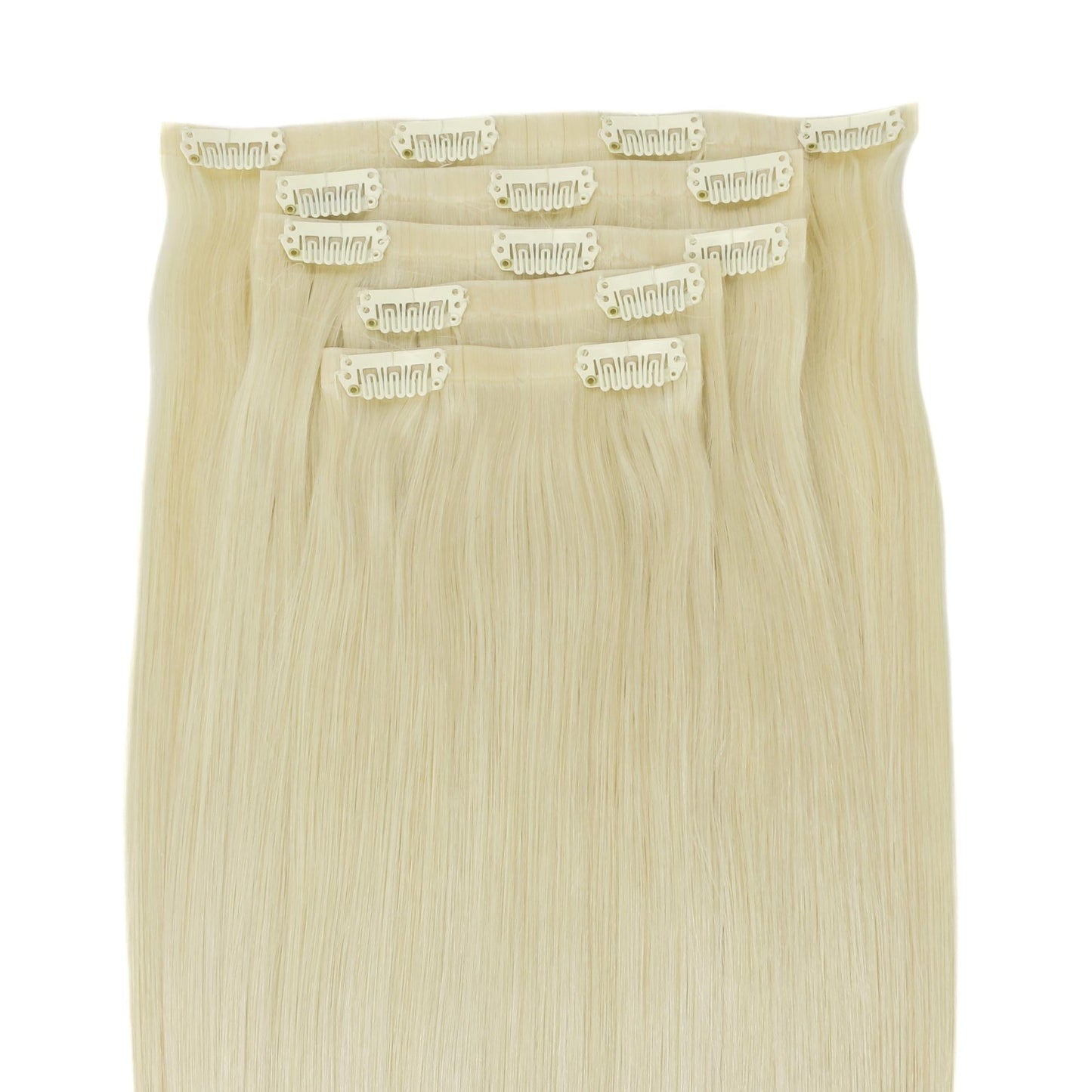 Platinum Blonde invisible clip-in hair extensions in 100% human hair β Nikki Smith Hair Collection