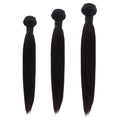 Brazilian Silky Straight Hair Bundle Deals from Nikki Smith Hair Collection, featuring 100% human hair bundles in natural 1b color, cuticle-aligned, thick, and full strands. Available in lengths from 10β to 32β, perfect for customization with a smooth, silky straight texture.