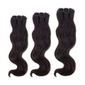 Raw Wavy Indian Hair Bundle Deal from Nikki Smith Hair Collection. 100% human hair weave in natural 12A wavy texture, available in lengths from 10β to 28β. Machine double stitch wefts for durability, with a raw grade for high-quality hair. Can lift to #613, sourced from temples in South East India.