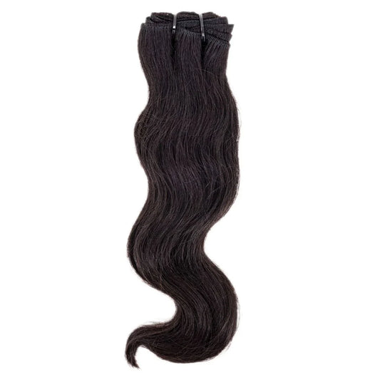 Premium hair extensions from Nikki Smith Hair Collection, showcasing various textures and styles including straight, wavy, curly, and body wave options, designed to add volume and luxury to any look.
