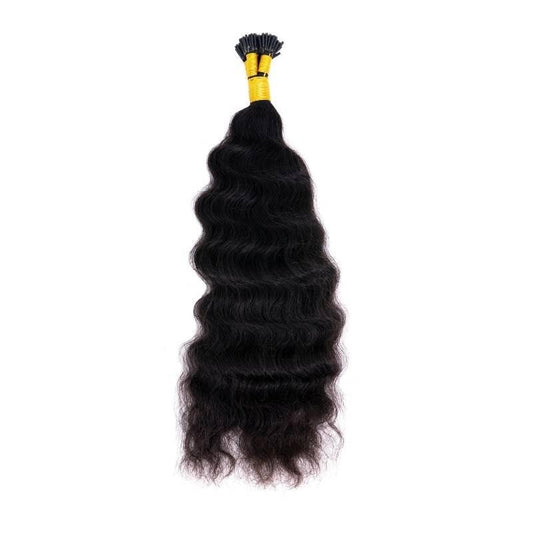 Raw Indian Curly Natural Black I-Tips