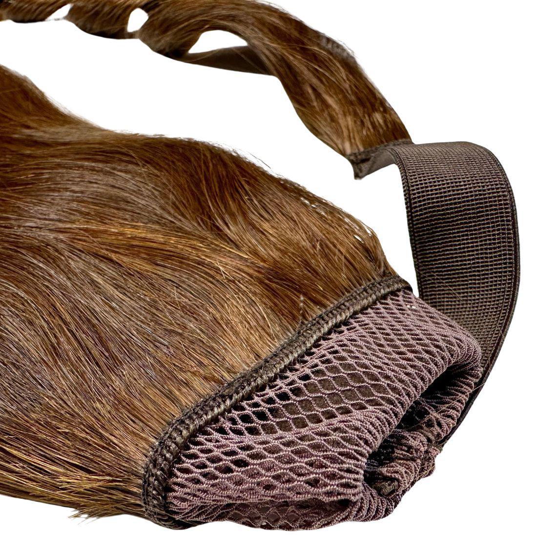 Dark Brown Ponytail, featuring a sleek design and secure comb attachment for a flawless hairstyle.