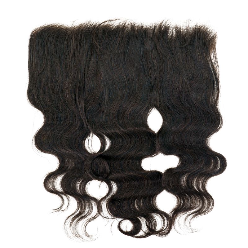 Image showcasing the HD Brazilian Body Wave Frontal from the back, emphasizing the lace and soft waves.