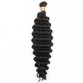 Deep Wave Bulk Human Hair Extensions 100 percent virgin hair natural black color perfect for voluminous and wavy braiding styles in the USA