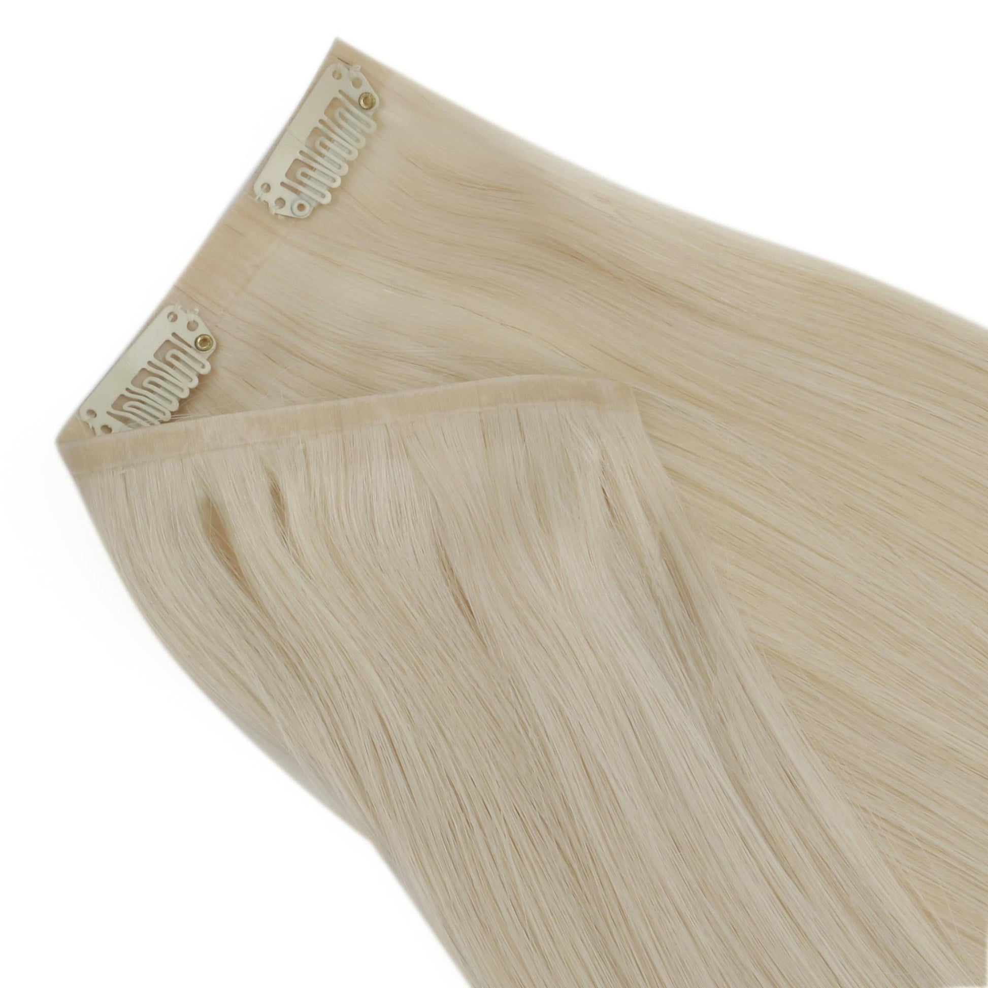 Platinum Blonde seamless clip-in hair extensions in 100% human hair – Nikki Smith Hair Collection