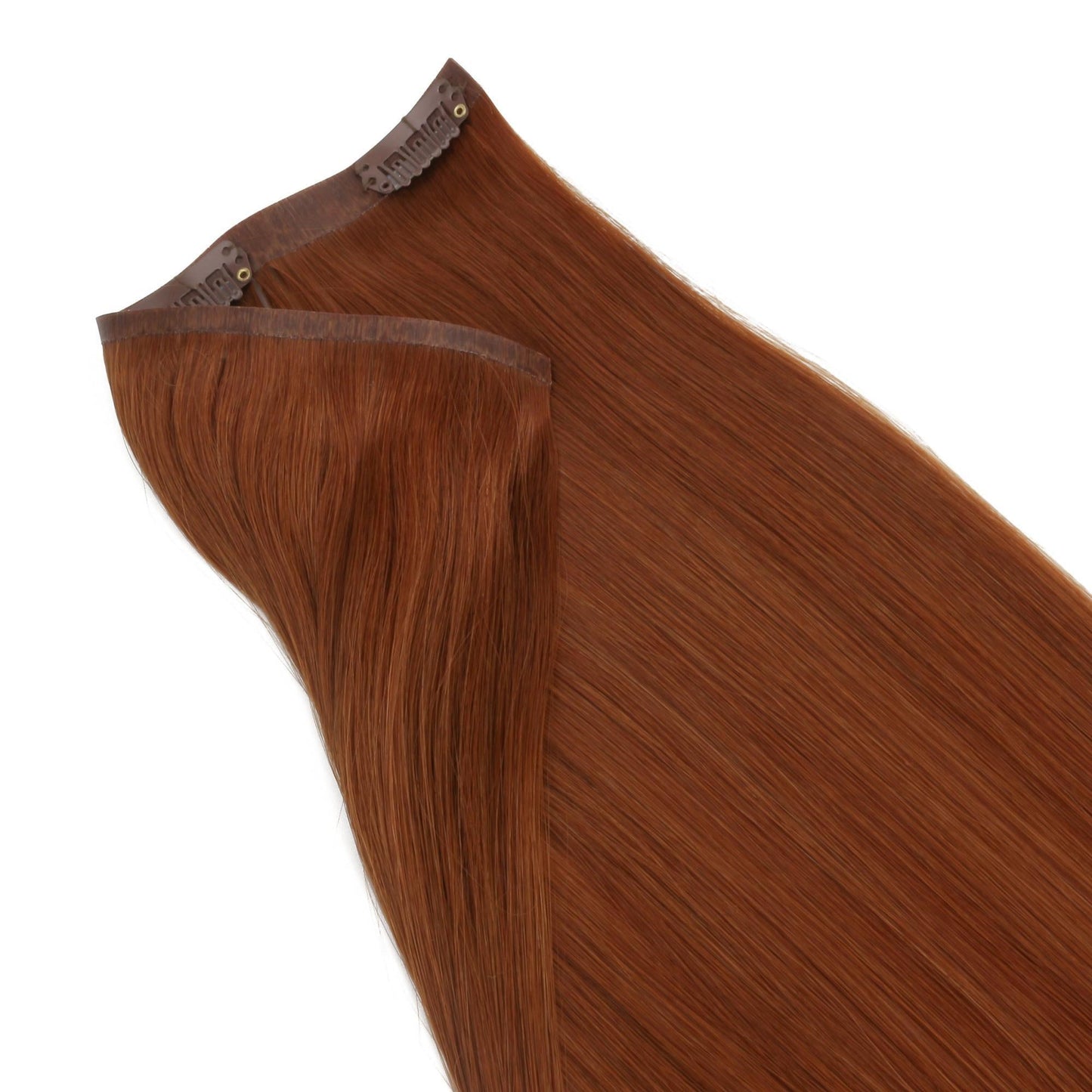 Rich Copper Auburn seamless clip-in hair extensions in 100% human hair – Nikki Smith Hair Collection