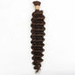 Medium Brown Deep Wave Bulk Human Hair Extensions with natural deep wave texture and rich medium brown color for versatile braiding and styling in the USA