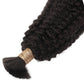 Close-up of Afro Kinky Bulk Extensions showcasing natural texture, 1B color, and premium virgin hair quality for braiding