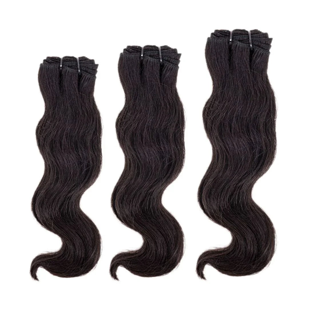 Raw Indian Wavy Bundles with Closure from Nikki Smith Hair Collection, offering luxurious, long-lasting extensions with endless styling options