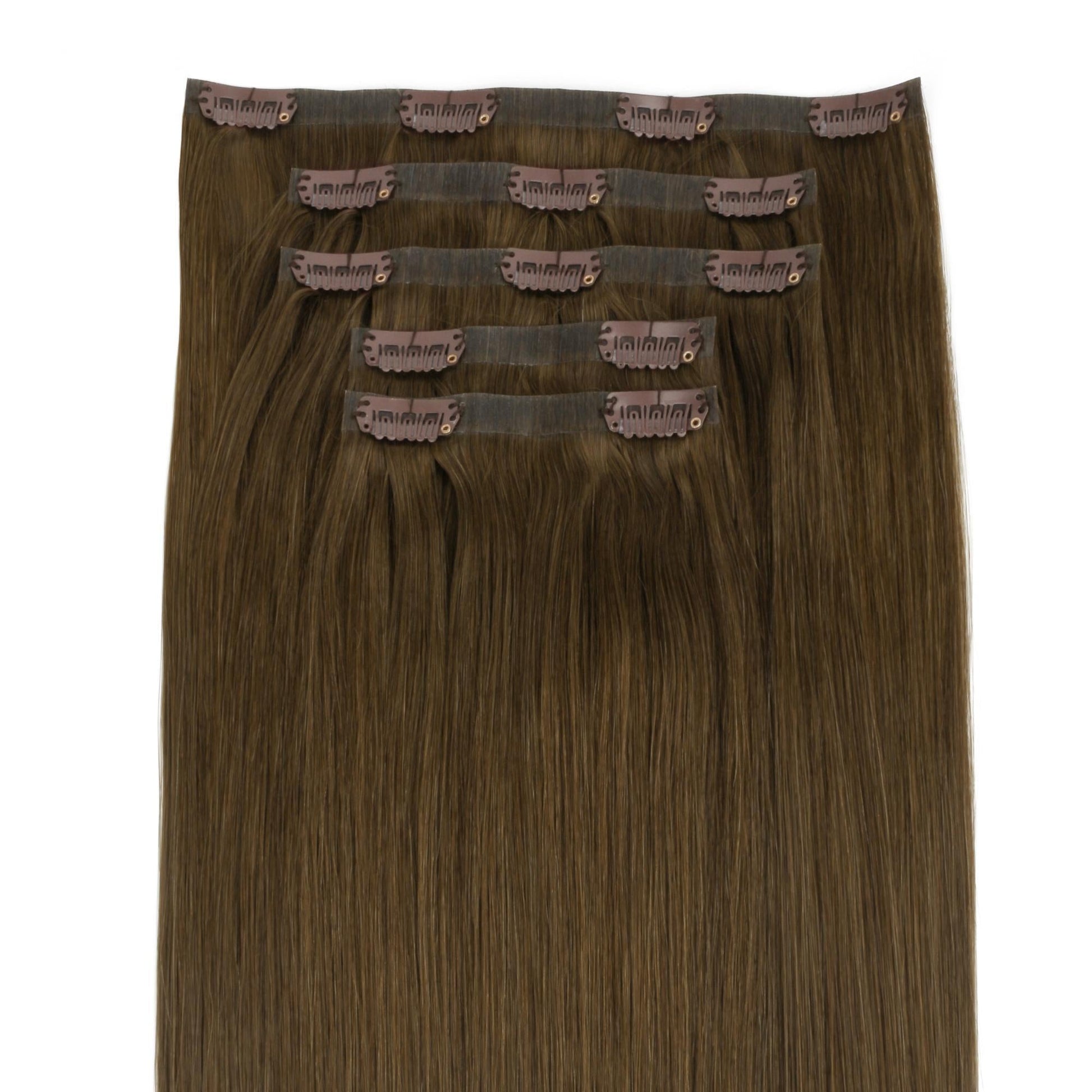 Chocolate Brown invisible clip-in hair extensions in 100% human hair – Nikki Smith Hair Collection