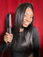 Image of Nikki Smith's flat iron showing the titanium plates and compact design for perfect styling.