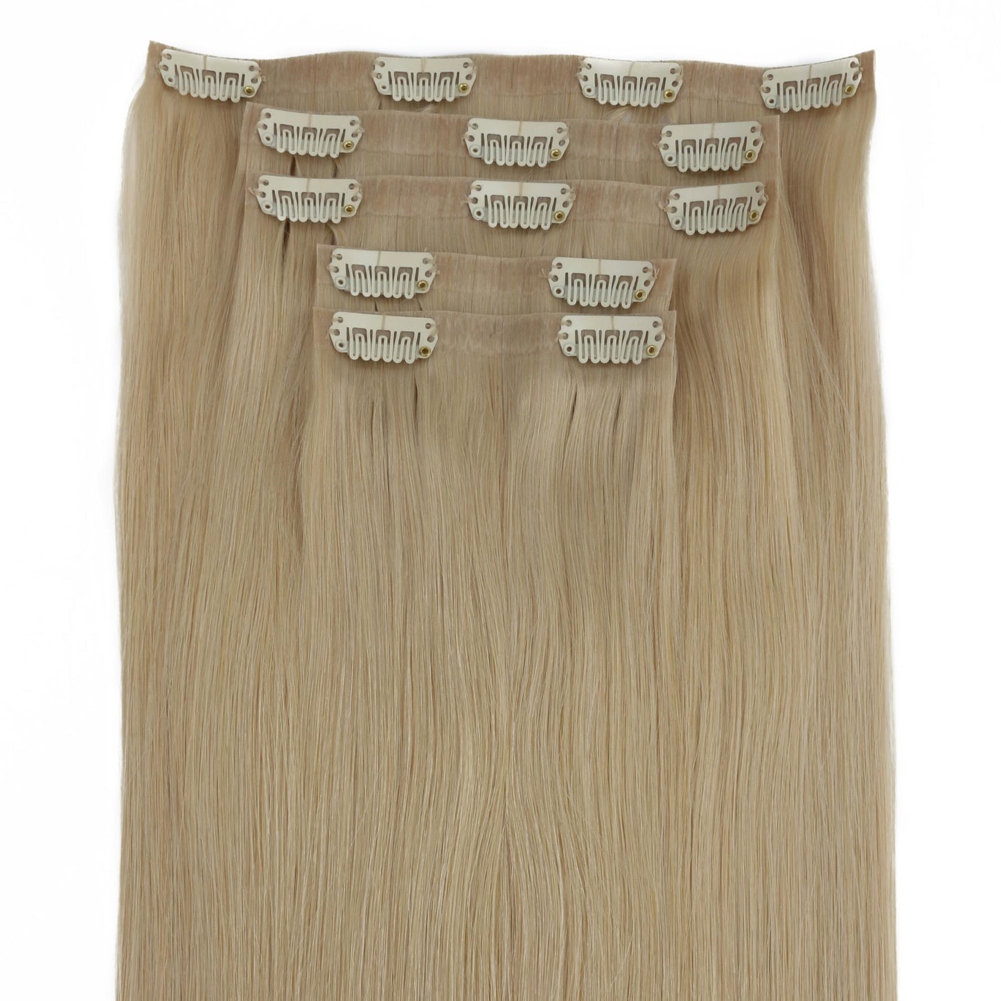 Warm Honey Blonde seamless clip-in hair extensions in 100% human hair – Nikki Smith Hair Collection