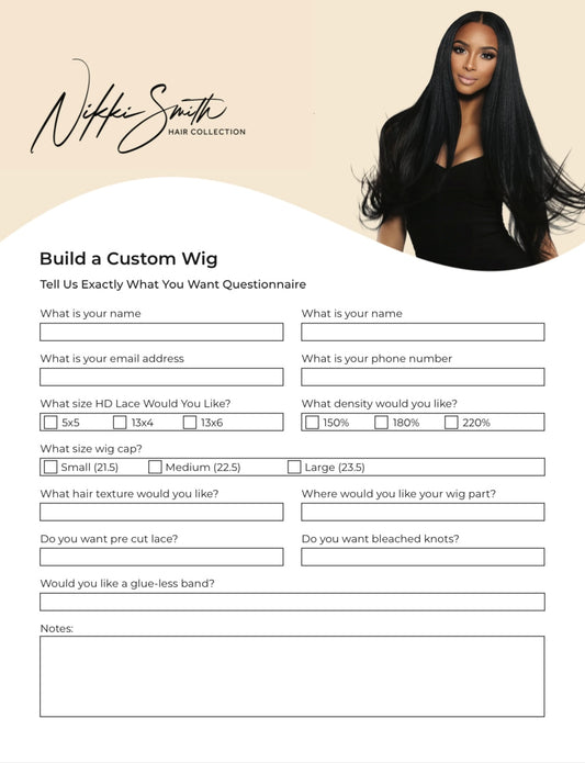 Make Your Custom Wig Deposit
