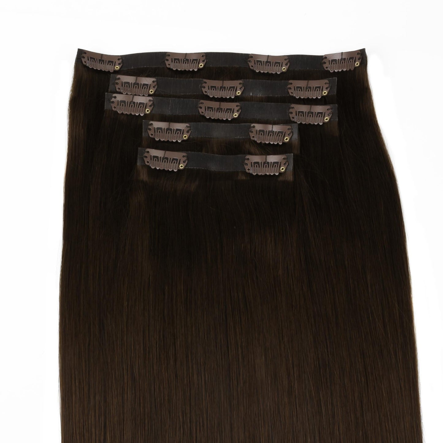Dark Brown invisible clip-in hair extensions in 100% human hair – Nikki Smith Hair Collection