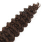 Detailed view of Medium Brown Deep Wave Bulk Hair showcasing smooth waves and rich color 4 medium brown for stylish braiding and confident looks in the USA