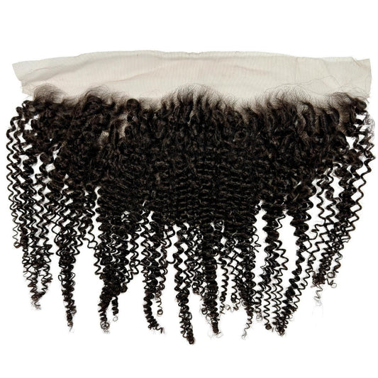 Jerry curl 13x4 transparent lace frontal made from 100% virgin human hair