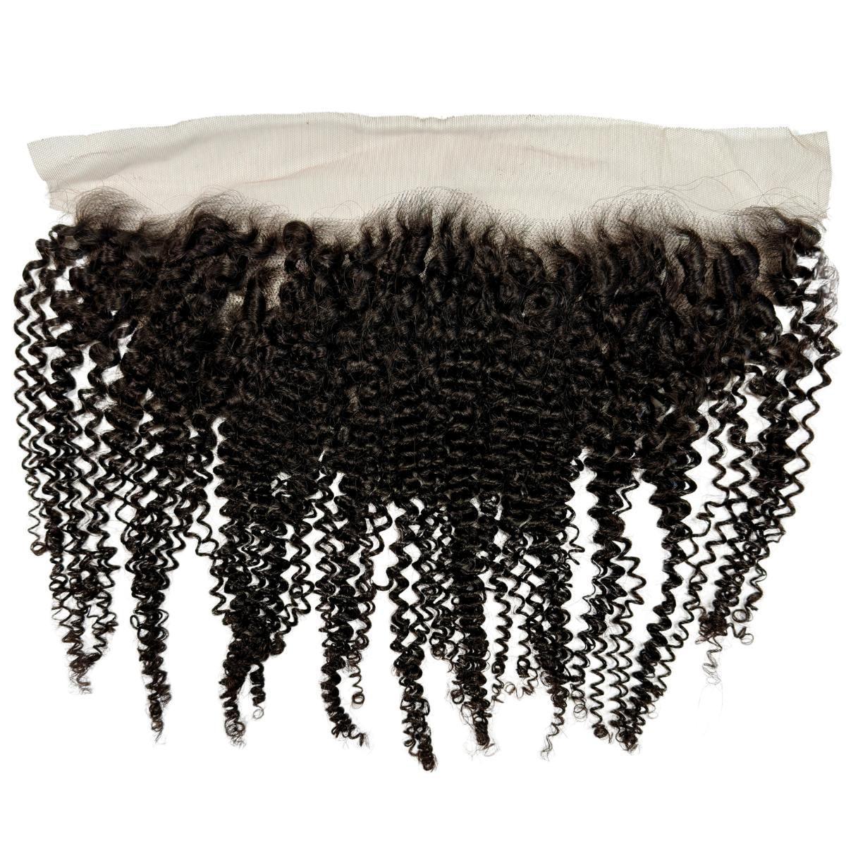 Jerry curl 13x4 transparent lace frontal made from 100% virgin human hair