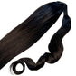 Natural Black Ponytail extension, showcasing the 100% human hair quality and sleek design for easy styling.