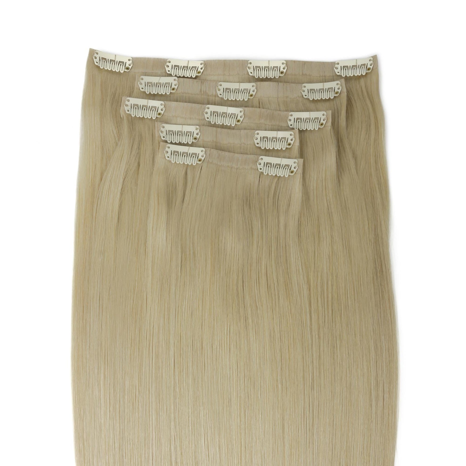 Warm Honey Blonde invisible clip-in hair extensions in 100% human hair – Nikki Smith Hair Collection