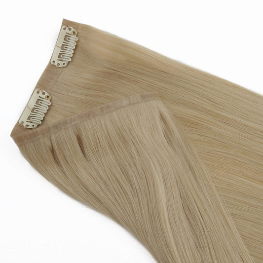 Warm Honey Blonde seamless clip-in hair extensions in 100% human hair – Nikki Smith Hair Collection