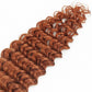Detailed view of Copper Deep Wave Bulk Human Braiding Hair with defined deep waves and shiny, natural texture perfect for creating glamorous, voluminous braids.