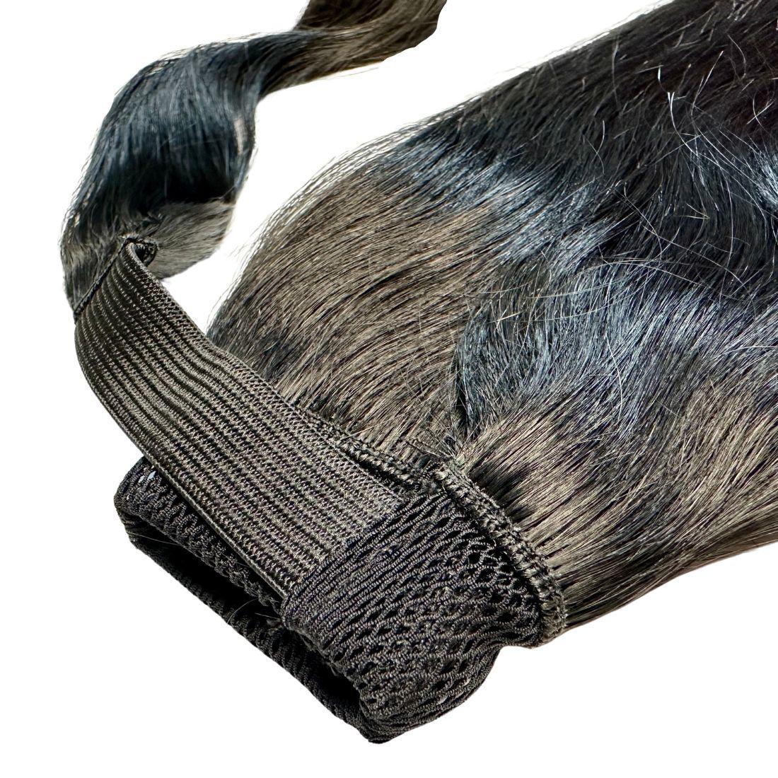 Honey Blonde Ponytail extension with 20” length, providing a natural, voluminous look for quick styling.