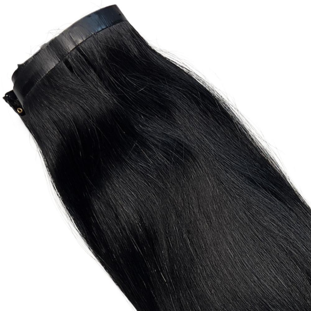 Honey Blonde Seamless Clip-In, showcasing the 9 seamless pieces, perfect for adding instant volume and length to your hair.