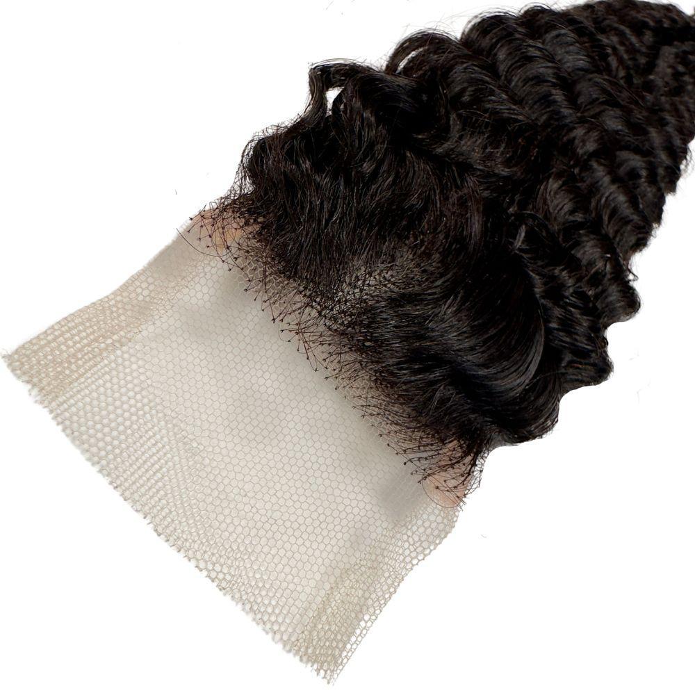 Brazilian Deep Wave 2x6 HD Closure with close-up of deep wave texture and flawless lace integration.