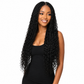 Boho braid full lace wig blending human hair curls with synthetic braids