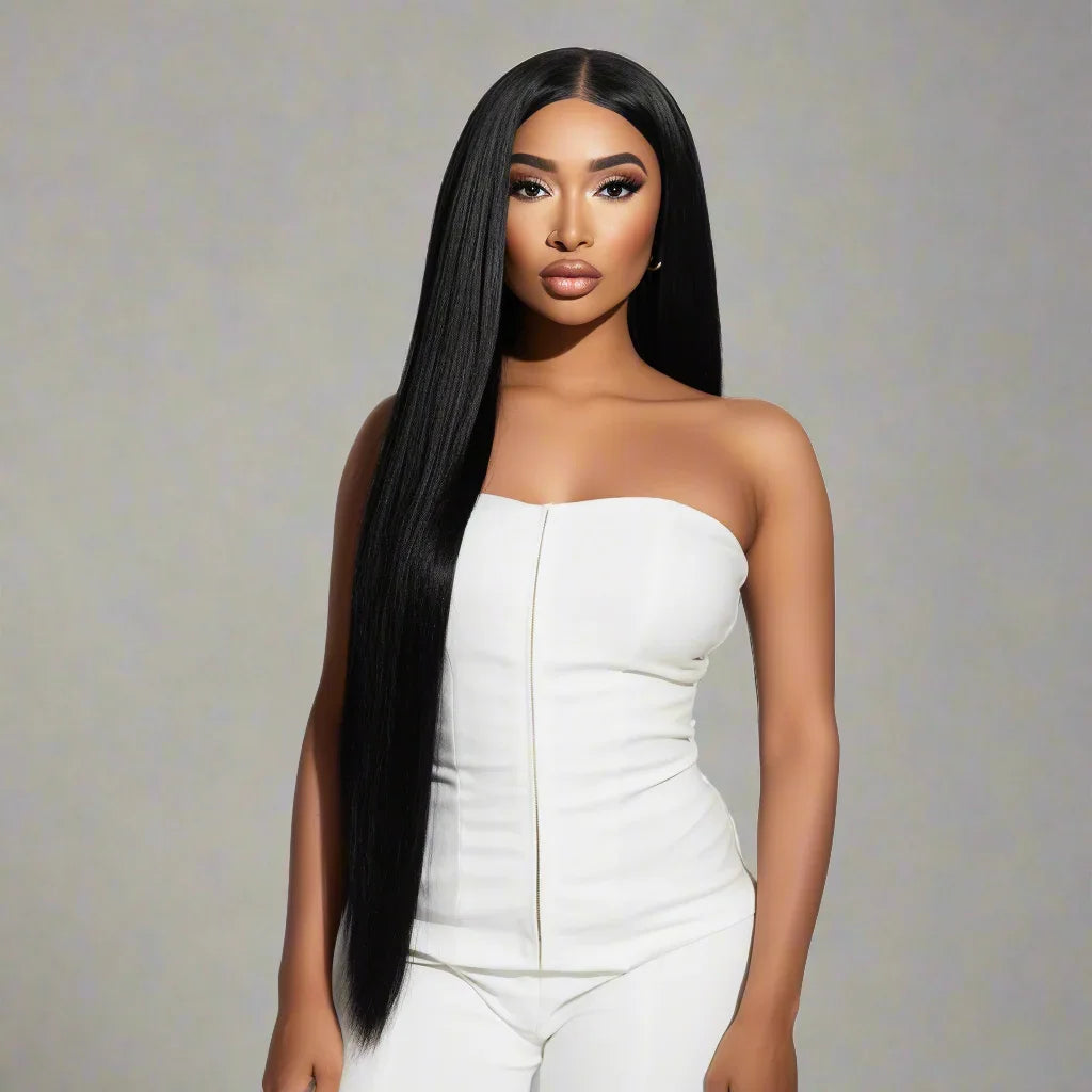 (10) Bundles Raw Indonesian Natural Wave hair, demonstrating the soft, natural wave texture of high-quality raw Indonesian hair.