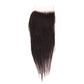 Brazilian Silky Straight 4x4 Transparent Closure in a styled shot highlighting the sleek and straight design.