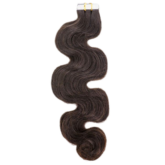 Nikki Smith Hair Collection body wave raw tape-in extensions, designed for effortless styling and color customization.
