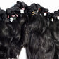 Another view of (10) Bundles Raw Indonesian Straight hair, emphasizing the healthy shine and thickness of the hair bundles.