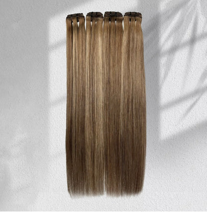 Raw Vietnamese balayage straight human hair bundle in #6/70/6 Ash Blonde