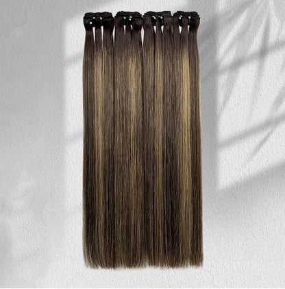 Raw Vietnamese balayage straight human hair bundle in #2/8/2 Mushroom Brown