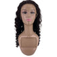 Close-up side view of HD Deep Wave Lace Front Wig showcasing the lace transparency for a natural look.