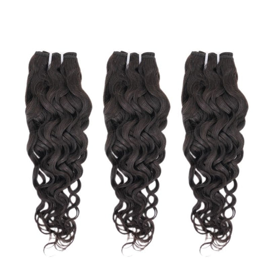 Premium hair extensions from Nikki Smith Hair Collection, showcasing various textures and styles including straight, wavy, curly, and body wave options, designed to add volume and luxury to any look.