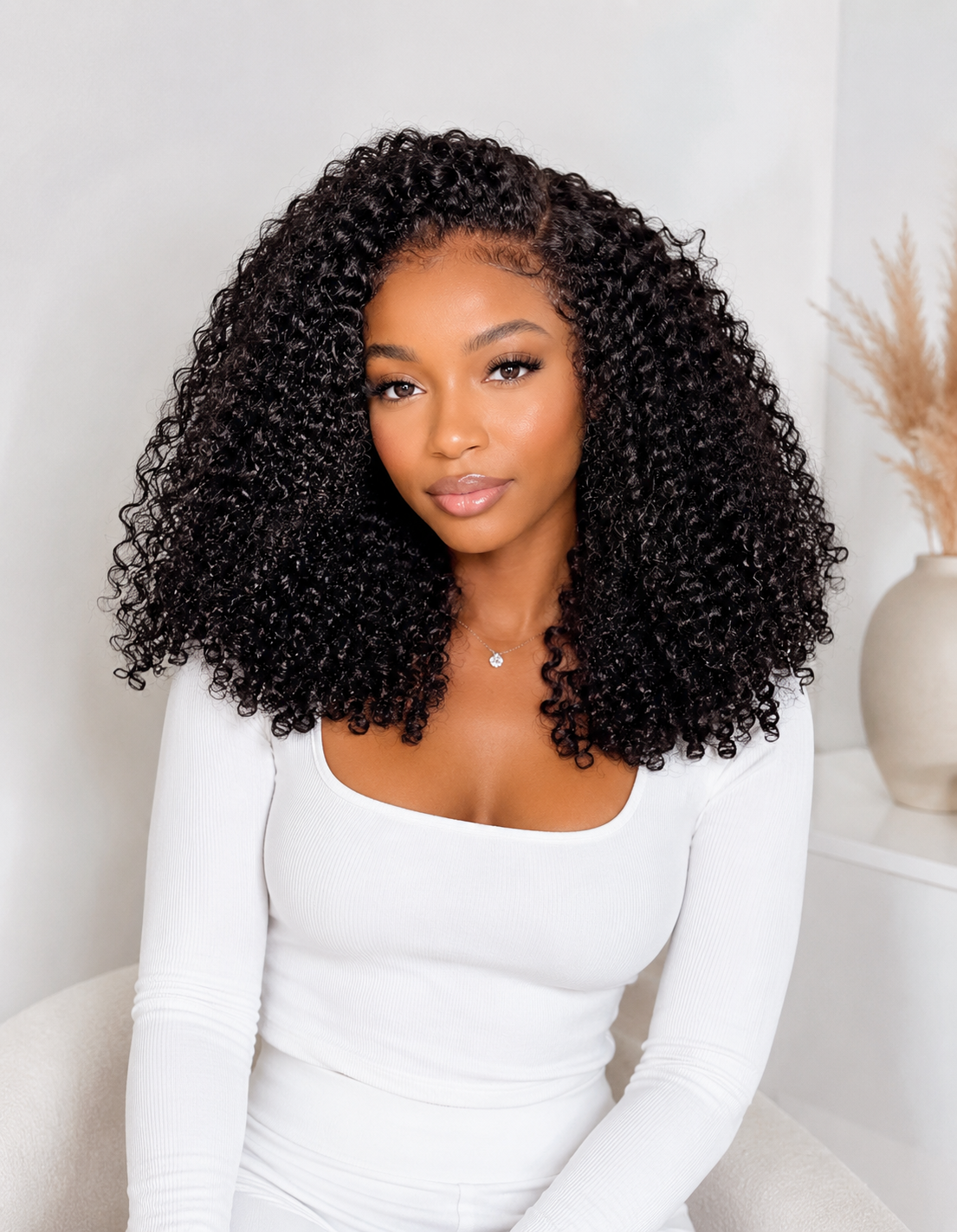 Burmese curly half wig in 100% human hair for a quick protective style, from Nikki Smith Hair Collection