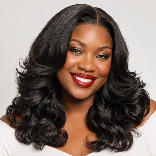 Body wave half wig in 100% human hair for a quick protective style, from Nikki Smith Hair Collection