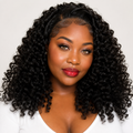 Burmese curly half wig in 100% human hair worn as a quick protective style