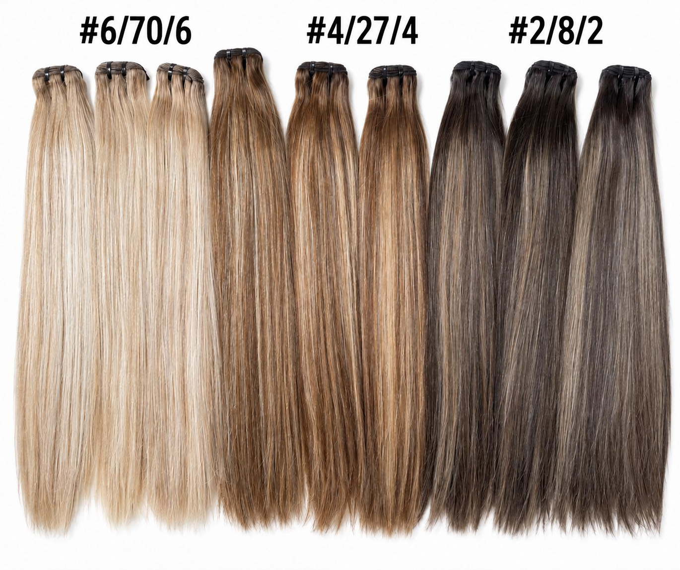 Pre-Colored Balayage Human Hair Bundles — Virgin Straight