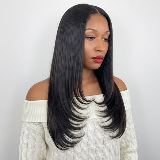 Straight Hair 5x5 HD Lace Closure Unit Wig 180% Density Hair Wig