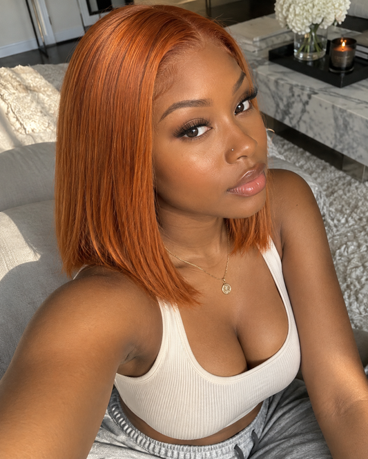 Cinnamon 13x4 Transparent Lace Front Bob Wig – 100% Human Hair